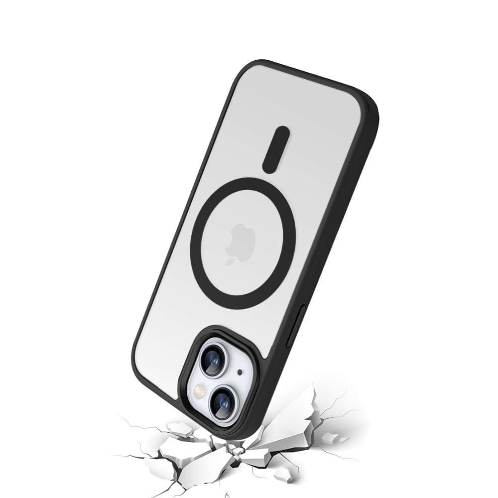 Coque iPhone 14 et 2 écrans de protection - TPU - Noire et transparente