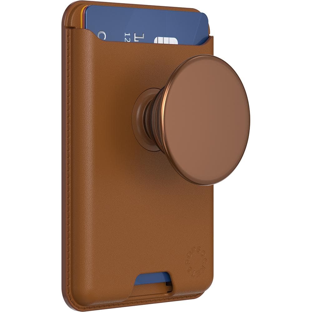 Stabilisateur Porte carte PopWallet Magnétique Stand et Selfie Cognac Popsockets