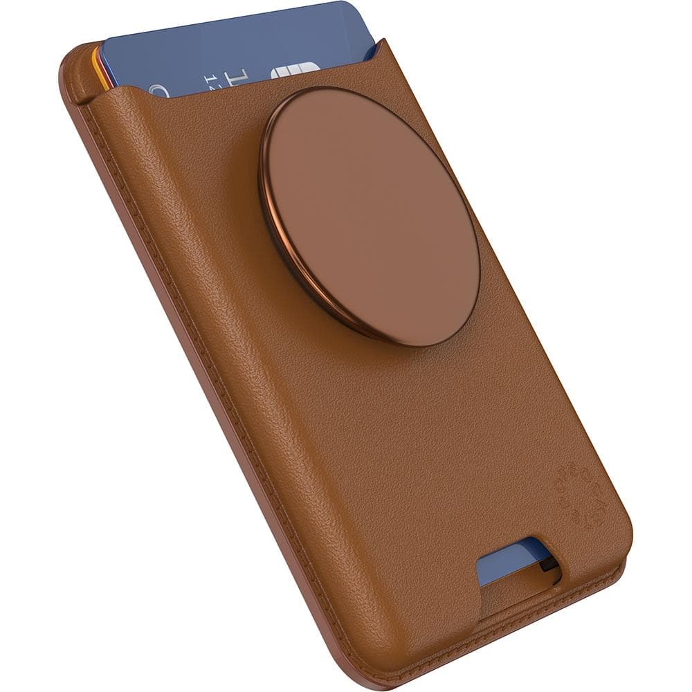 Stabilisateur Porte carte PopWallet Magnétique Stand et Selfie Cognac Popsockets