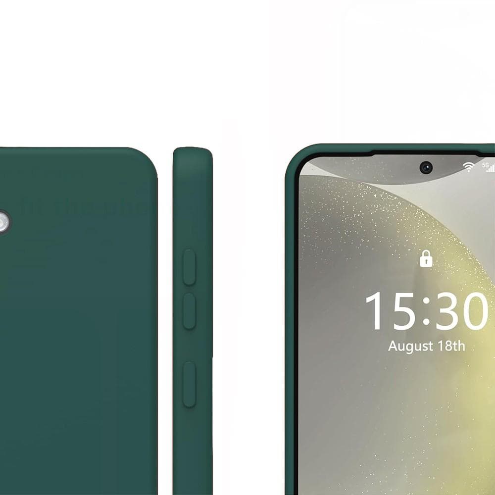Coque Galaxy S24 Plus et 2 écrans de protection - Silicone - Verte