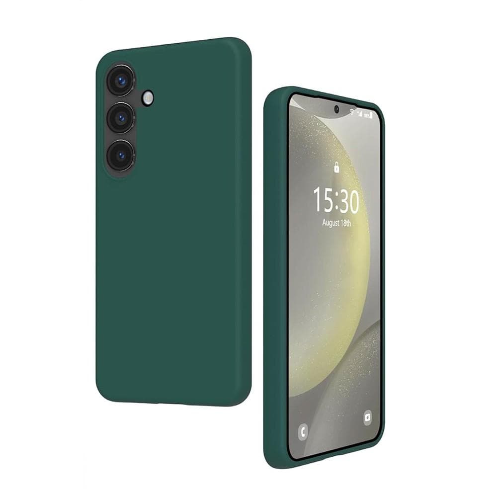 Coque Galaxy S24 Plus et 2 écrans de protection - Silicone - Verte
