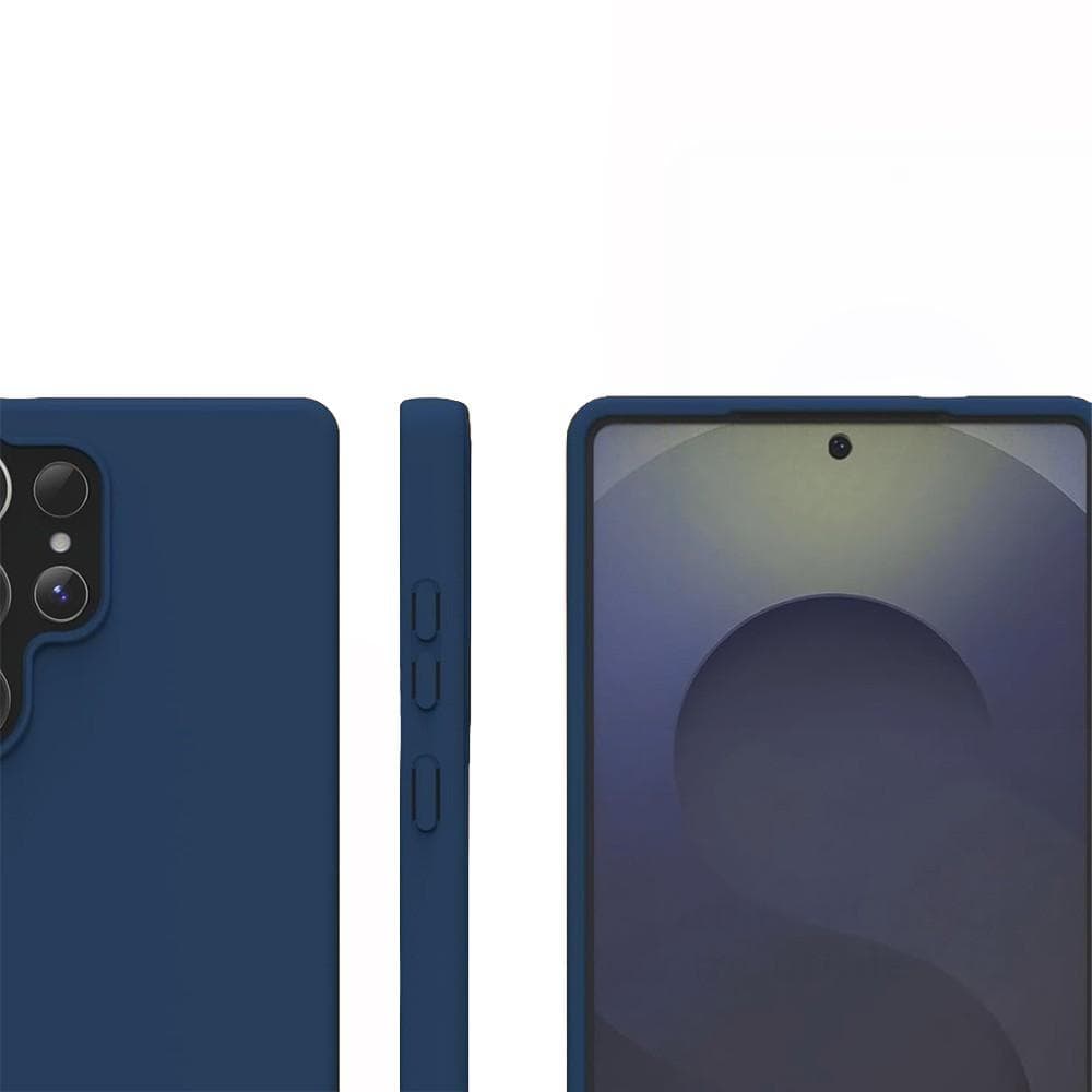 Coque Galaxy S25 Ultra et 2 écrans de protection - Silicone - Bleue
