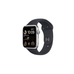 Apple Watch Series SE 2 (2022) GPS 44 mm - Aluminium Argent - Bracelet sport Noir