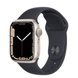 Apple Watch Series 7 (2021) GPS 41 mm - Aluminium Lumière stellaire - Bracelet sport Noir