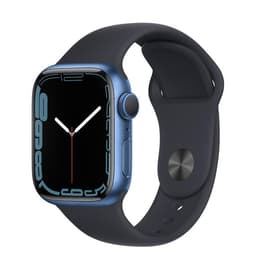 Apple Watch Series 7 (2021) GPS + Cellular 41 mm - Aluminium Bleu - Bracelet sport Noir