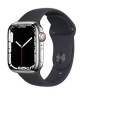 Apple Watch Series 6 (2020) GPS + Cellular 44 mm - Acier inoxydable Argent - Bracelet sport Noir
