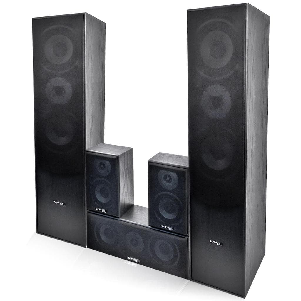 Barre de son Ltc Audio Ensemble 5 enceintes E1004 Noire Hifi / Home-Cinéma 850W LTC + Amplificateur ATM8000 Karaoke USB/BT/FM / 4 x75W + 3 x20W - Noir