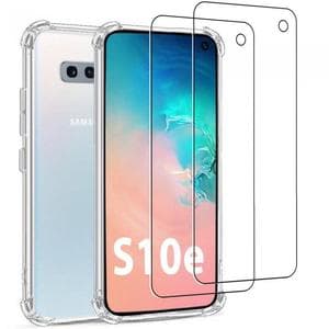 Coque Galaxy S10e et 2 écrans de protection - TPU - Transparent