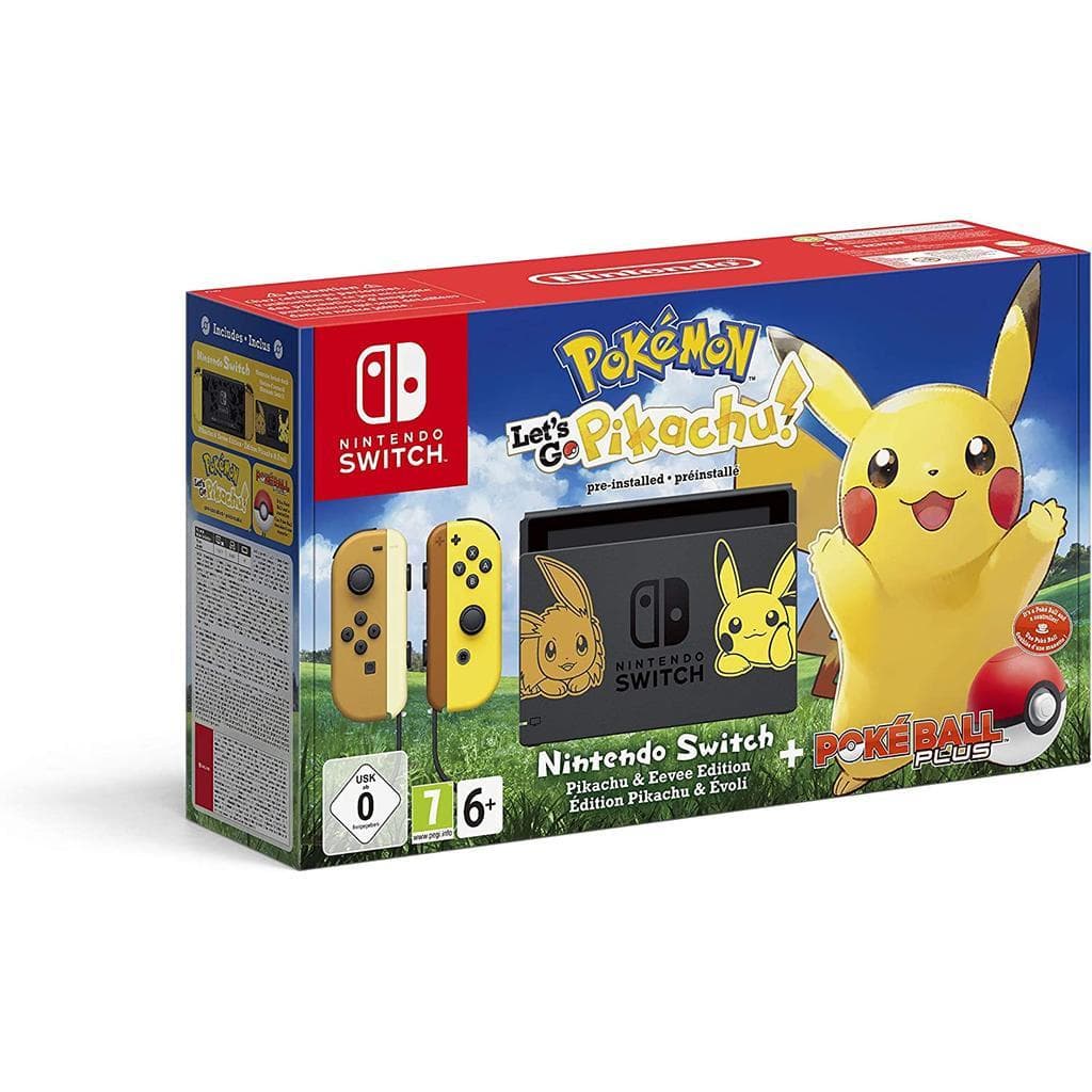 Switch 32GB - Jaune - Edition limitée Pikachu & Eevee + Pokémon Let ́s Go Pikachu!