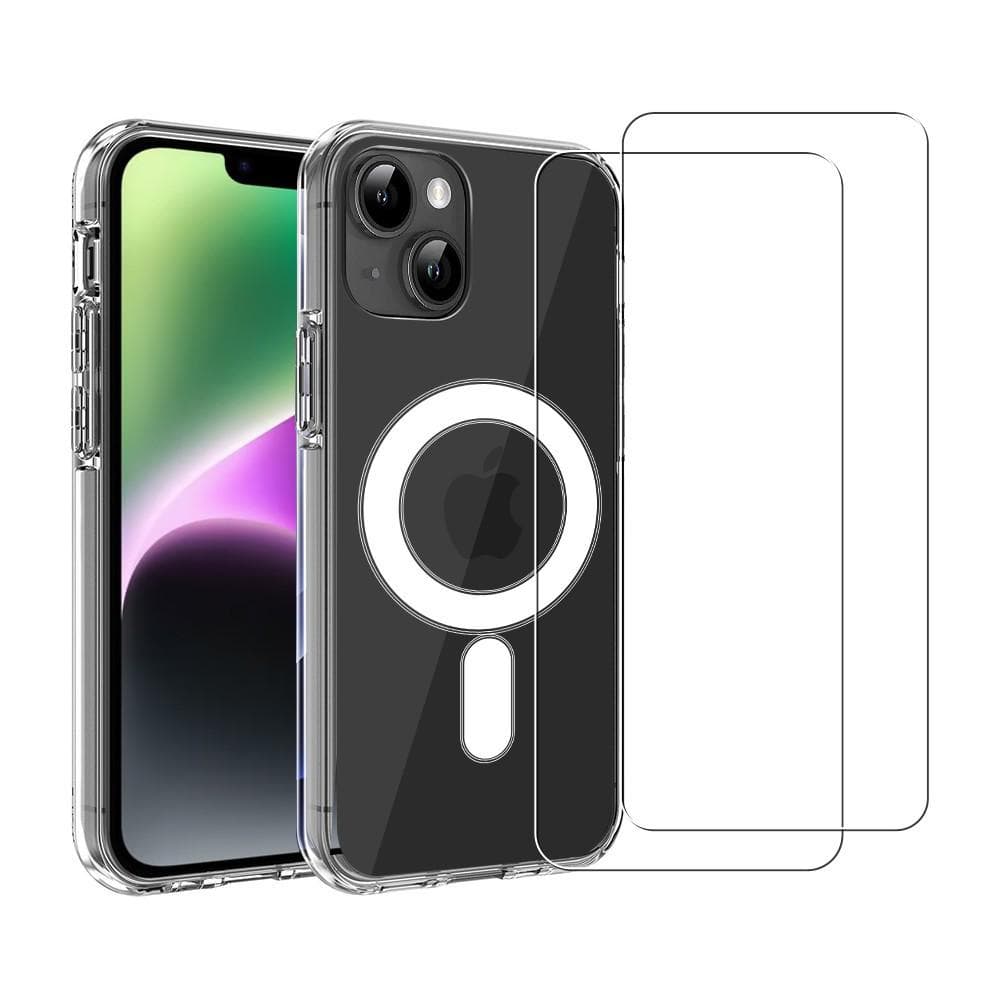 Coque iPhone 14 Plus et 2 écrans de protection - TPU - Transparent