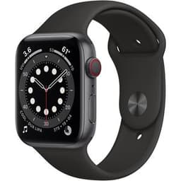 Apple Watch (Series 6) 2020 GPS + Cellular 44 mm - Aluminium Gris sidéral - Sport Noir