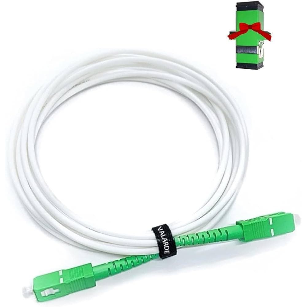 Accesoire TV Câble Fibre Optique SC/APC Box Orange, SFR, Bouygues Monomode 2m mâle/mâle Vert et Vert + Garantie à vie Force Power Lite