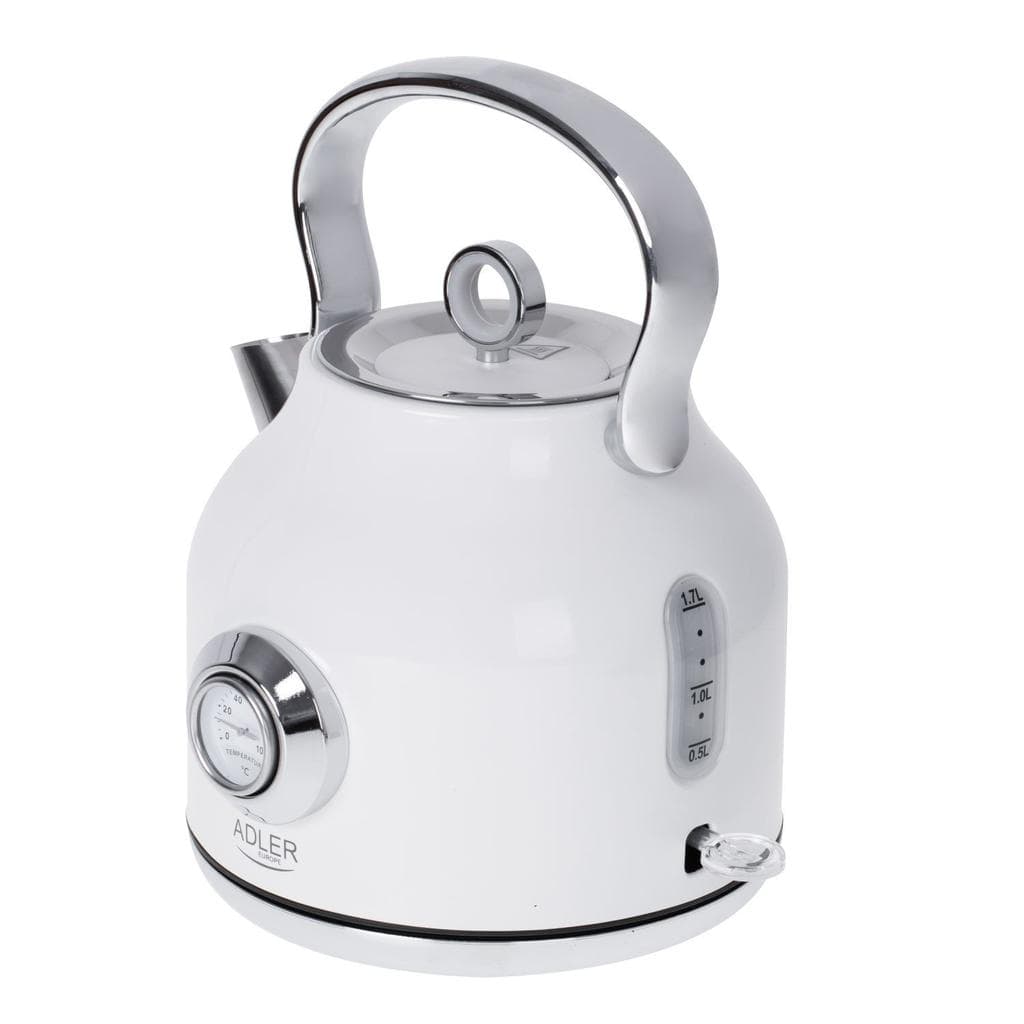 Adler AD 1346B Bouilloire avec thermomètre 1,7 STRIX - Puissance 1850-2200W - Coloris Blanc Blanc L - Bouilloire électrique