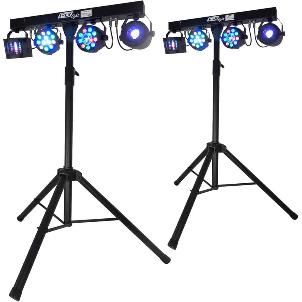 Éclairage Purlight Double PACK DJ LIGHT Euphoria Portiques + 48 effets lumière PAR/ASTRO/BEAM/DERBY + Télécommande, contrôle DMX