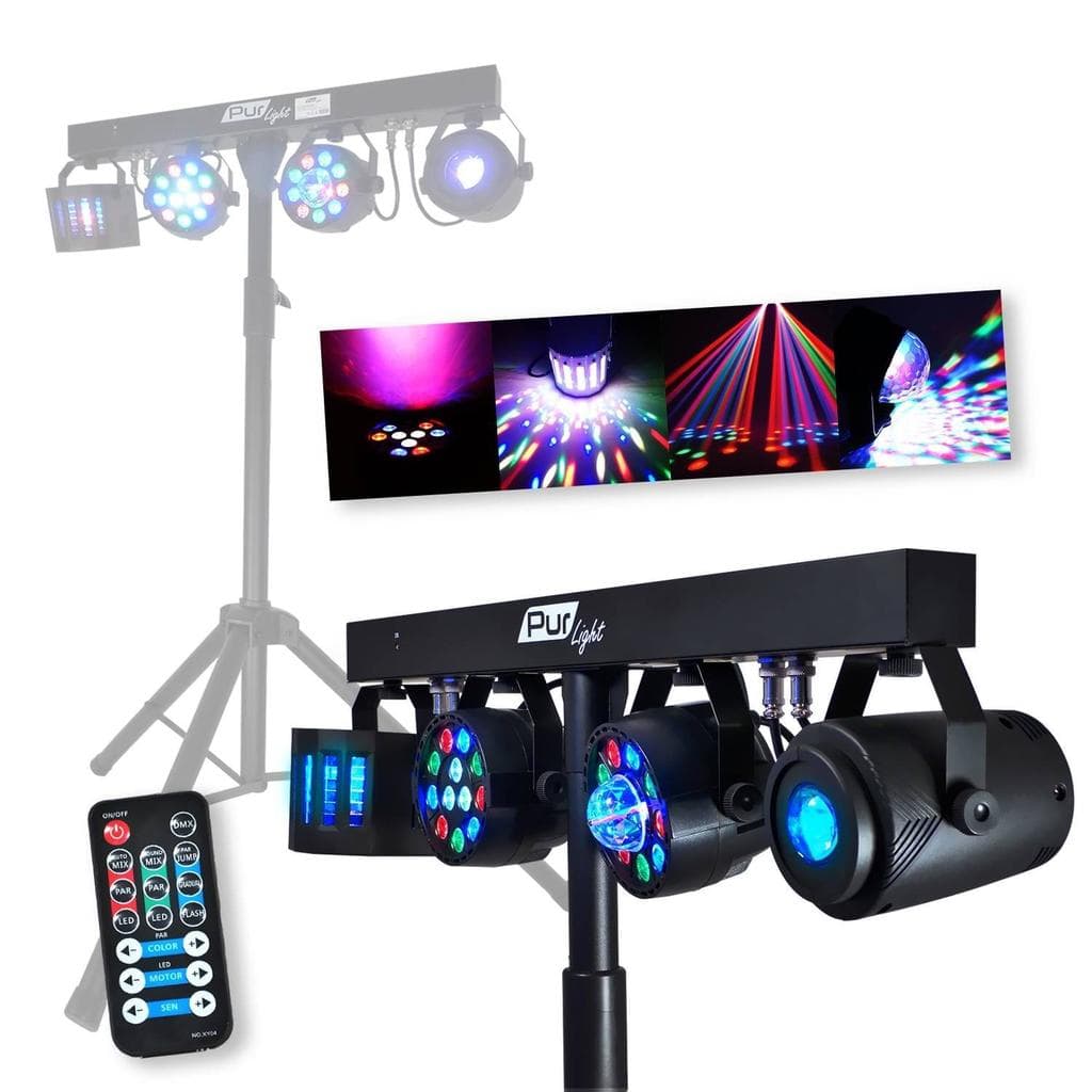 Éclairage Purlight Double PACK DJ LIGHT Euphoria Portiques + 48 effets lumière PAR/ASTRO/BEAM/DERBY + Télécommande, contrôle DMX