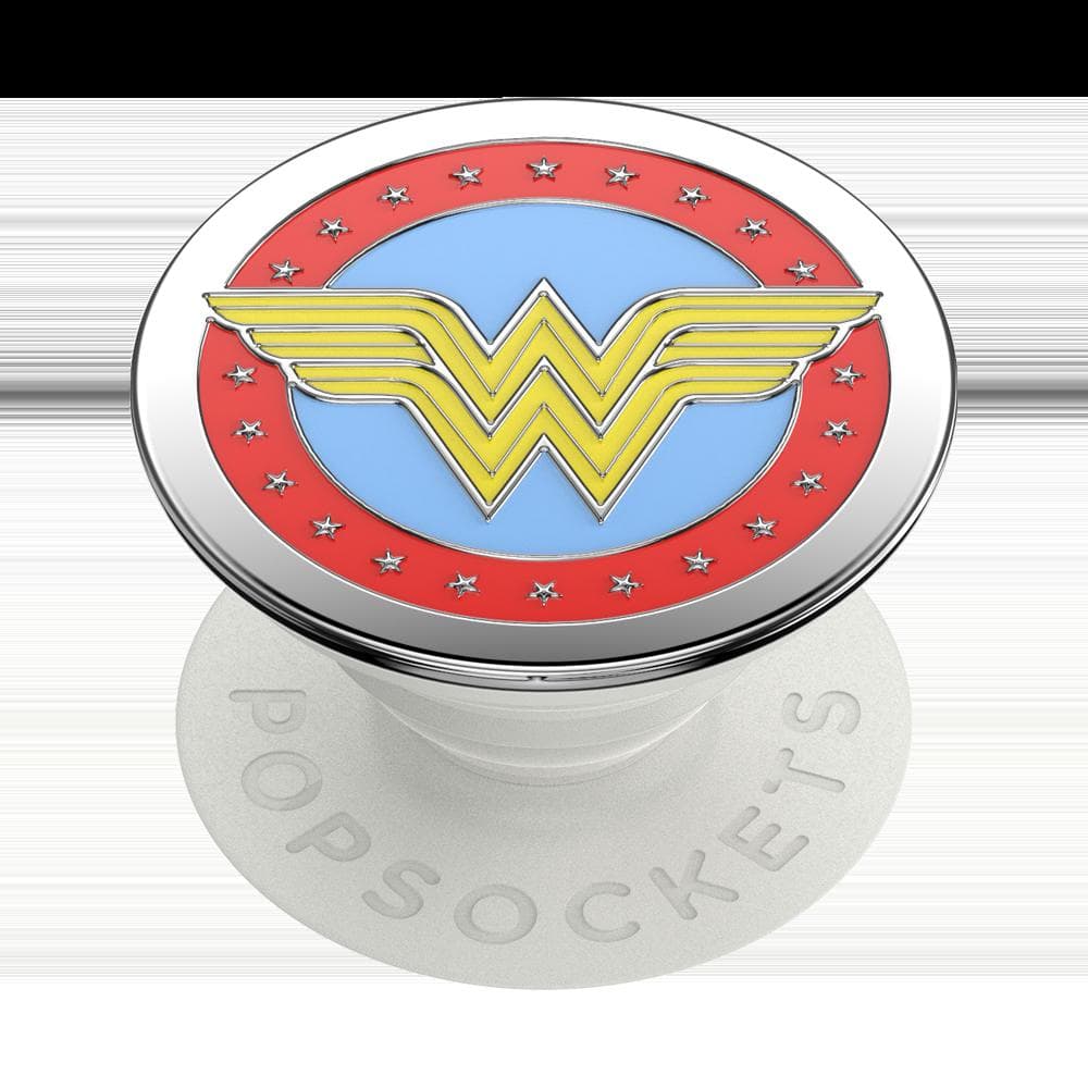 Stabilisateur Support PopGrip Enamel Adhésif Stand et Selfie Wonder Woman Blanc Popsockets