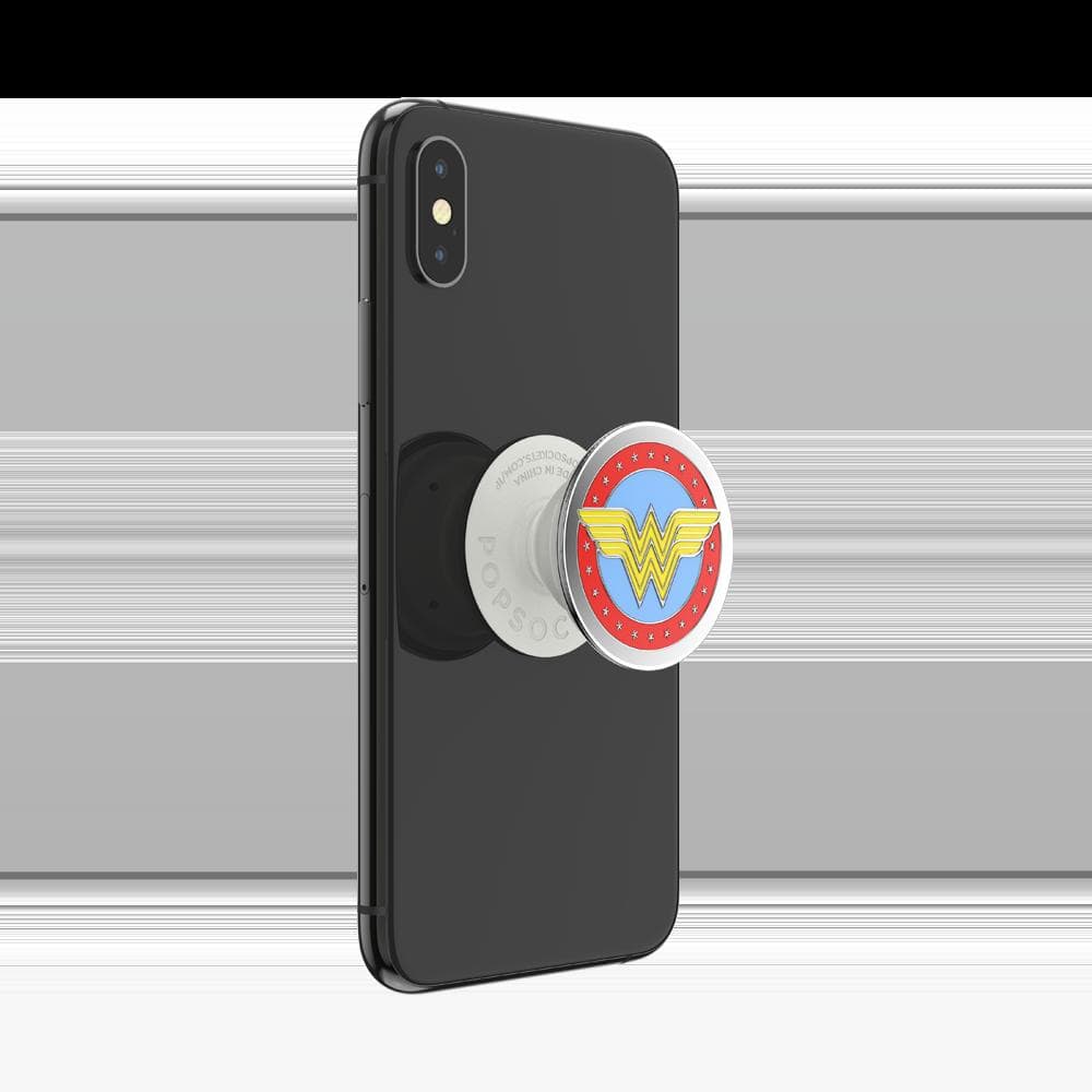 Stabilisateur Support PopGrip Enamel Adhésif Stand et Selfie Wonder Woman Blanc Popsockets