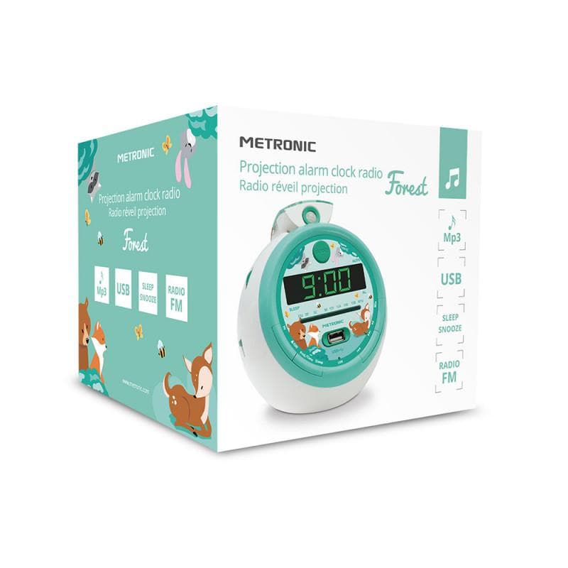 Radio Metronic Radio-réveil Forest FM USB projection alarm