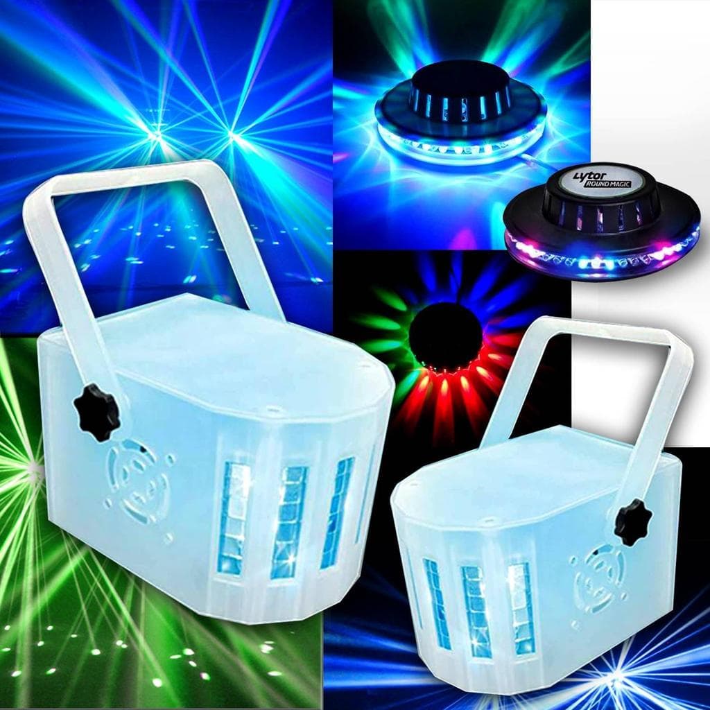 Accessoires audio 2 MINI DERBY Kolor Lytor EFFET LIGHT 4 LED RVBW + Roundmagic effet OVNI