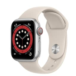 Apple Watch Series 9 (2023) GPS + Cellular 45 mm - Aluminium Argent - Bracelet sport Lumière stellaire