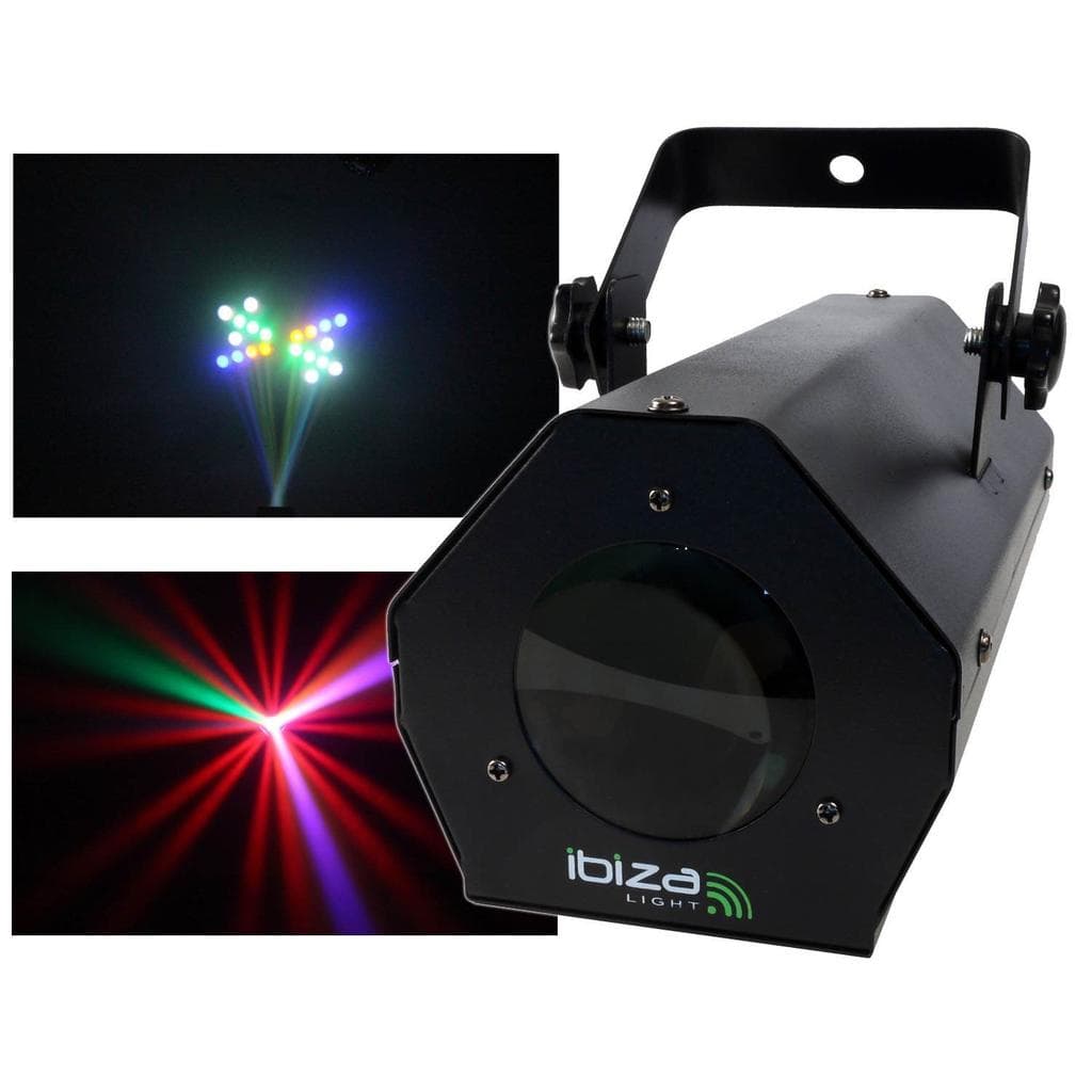 Éclairage Lytor PACK JEUX DE LUMIÈRE 4 EFFETS 2 OVNI UFO 48 LEDS + 1 DERBY RGB + 1 GOBO FLOWER