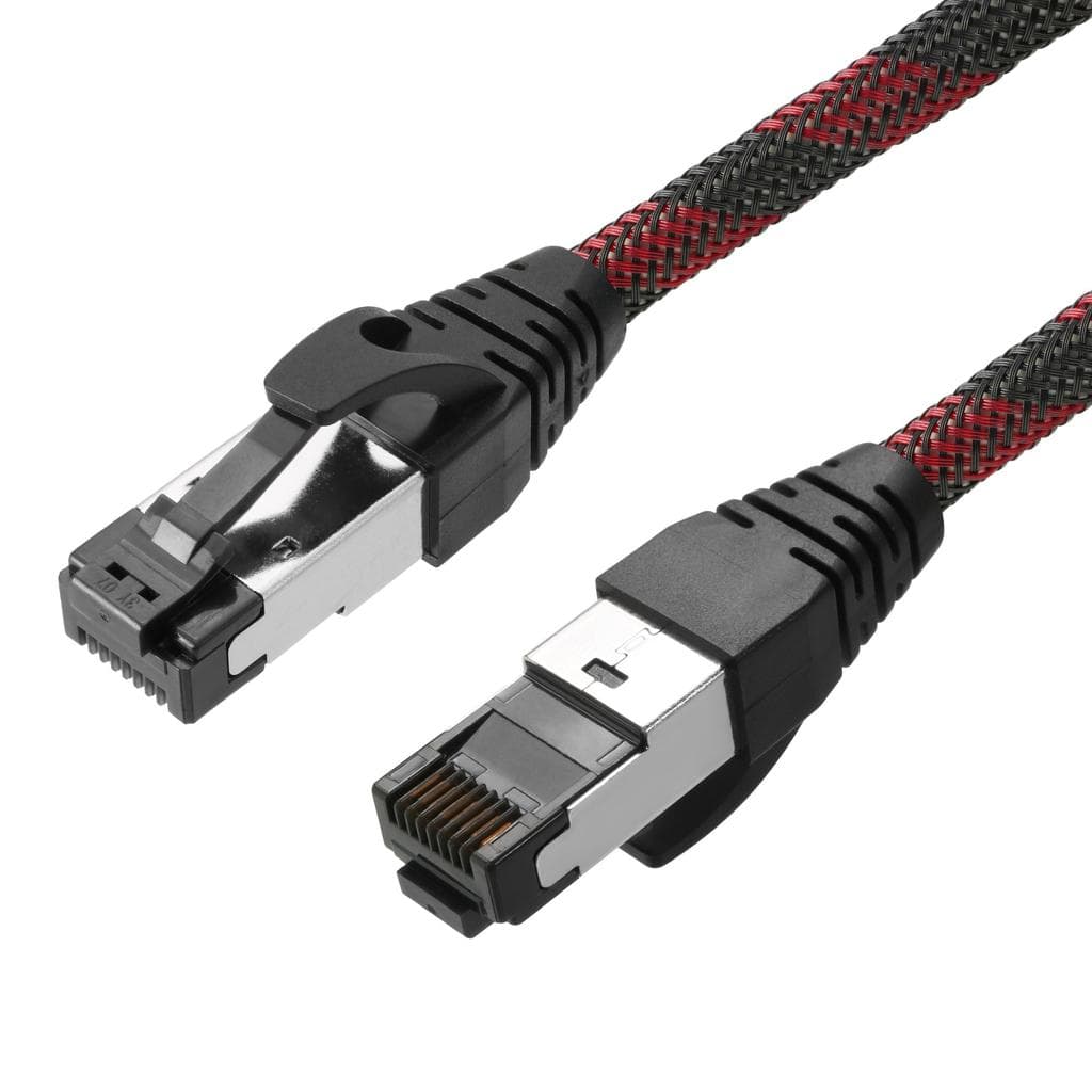 Accesoire TV Câble Tressé RJ45 Ethernet CAT8 S/FTP 5m mâle/mâle Noir + Garantie à vie Force Power Lite