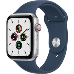 Apple Watch Series SE 1 (2020) GPS + Cellular 44 mm - Aluminium Argent - Bracelet sport Bleu