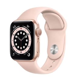 Apple Watch Series 6 (2020) GPS + Cellular 40 mm - Acier inoxydable Or - Bracelet sport Rose