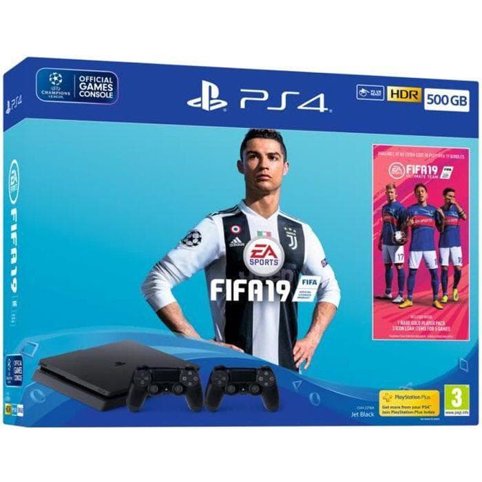PlayStation 4 Slim 500Go - Noir + FIFA 19