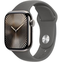 Apple Watch Series 10 (2024) GPS + Cellular 42 mm - Titane - Bracelet sport Noir