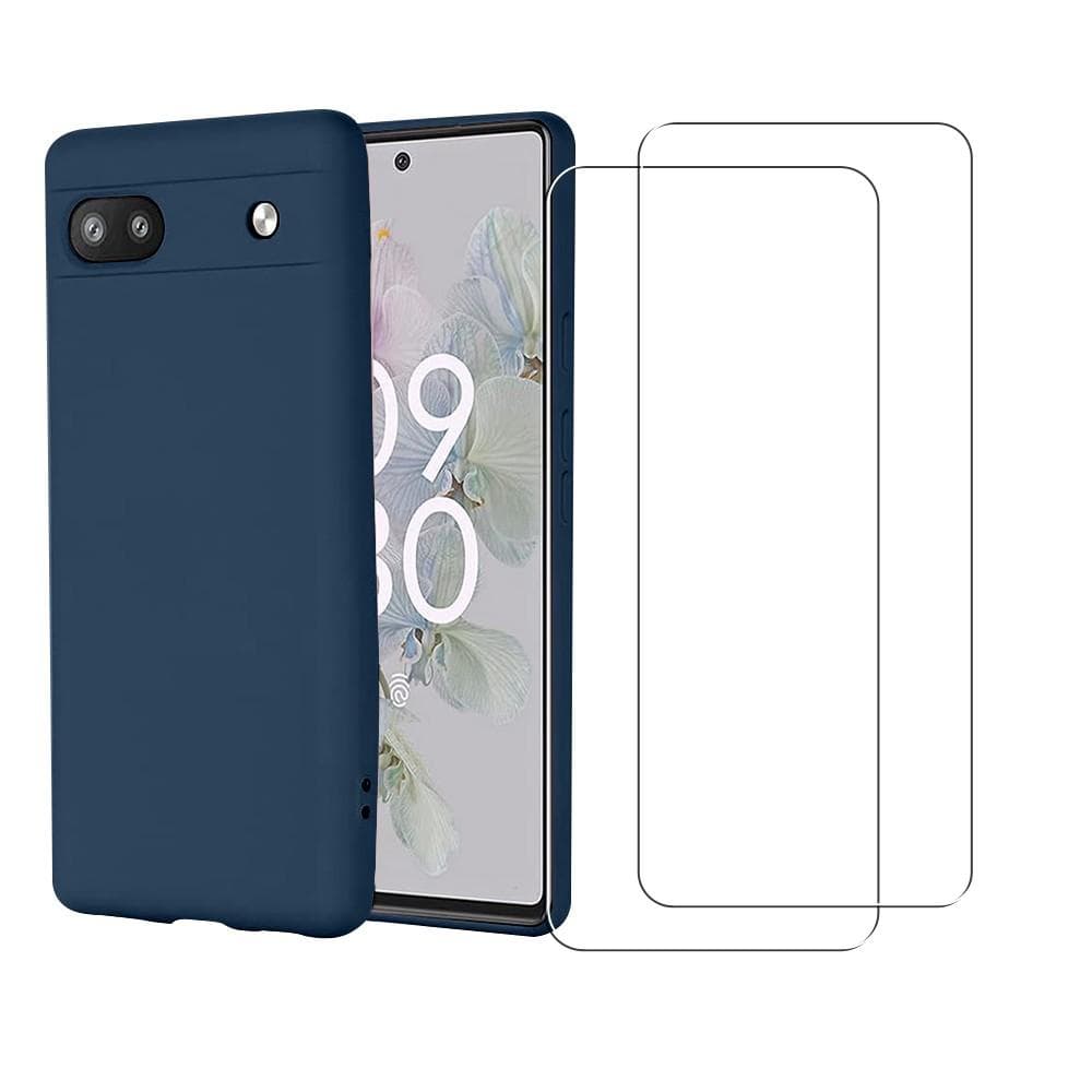 Coque Google Pixel 6a et 2 écrans de protection - TPU - Bleu