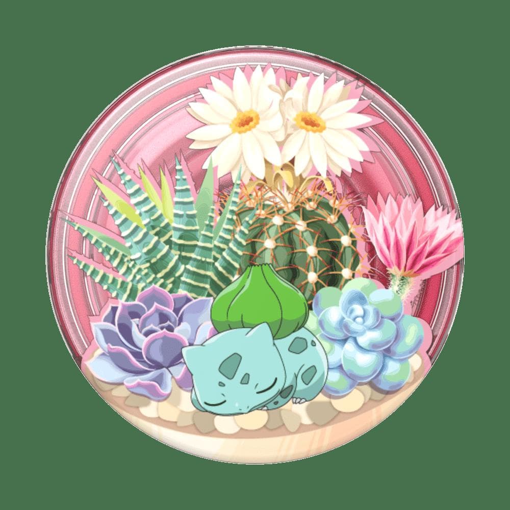 Stabilisateur Support PopGrip Adhésif Stand et Selfie Bulbasaur Terrarium Rose Popsockets