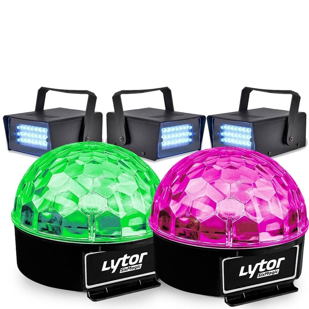 Éclairage Lytor Pack Soirée FIESTA 2 SIXMAGIC + 3 LED STROBE BLANC