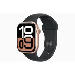 Apple Watch Series 10 (2024) GPS 42 mm - Aluminium Or rose - Bracelet sport Midnight