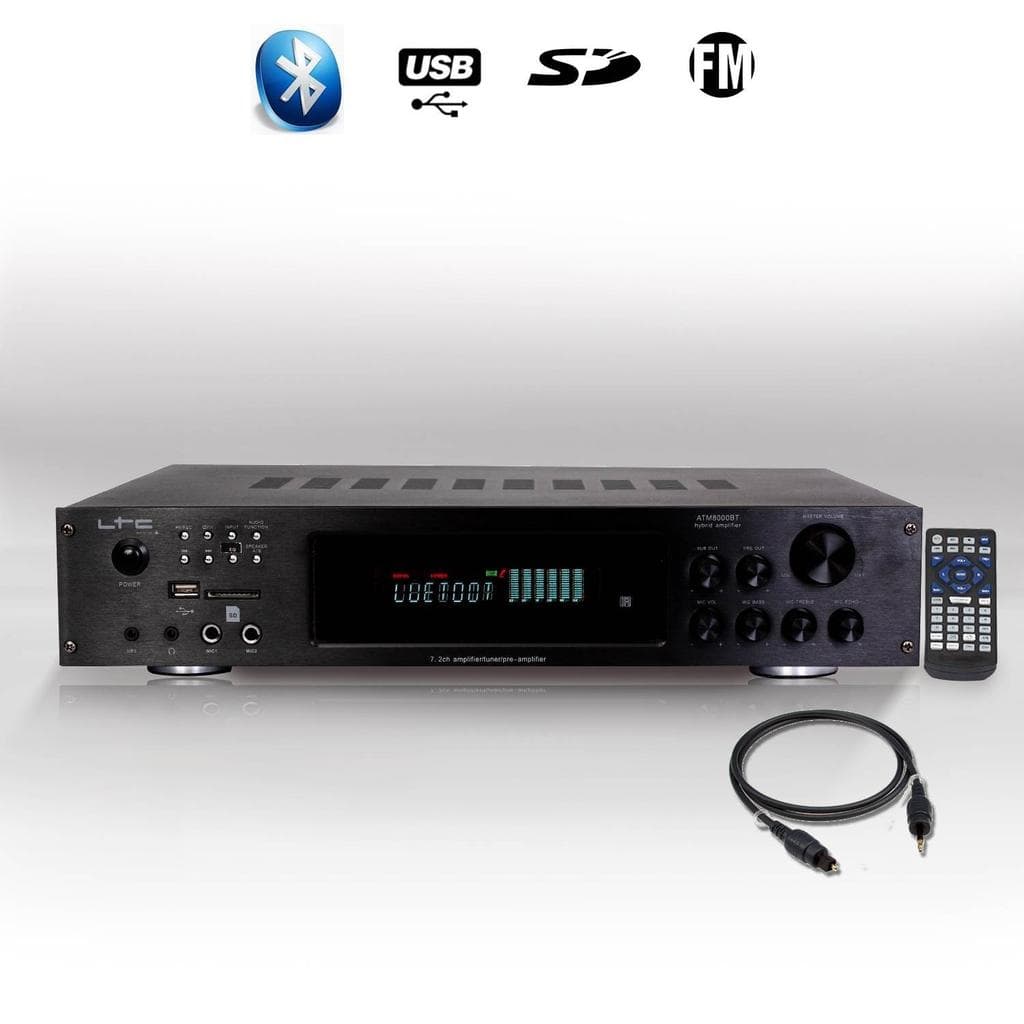 Enceinte Bluetooth Beng Ensemble Home-cinéma Hifi Karaoké Home SOUND 1240W + ampli 360W + 25M de câble de liaison + 2 Micros - Noir