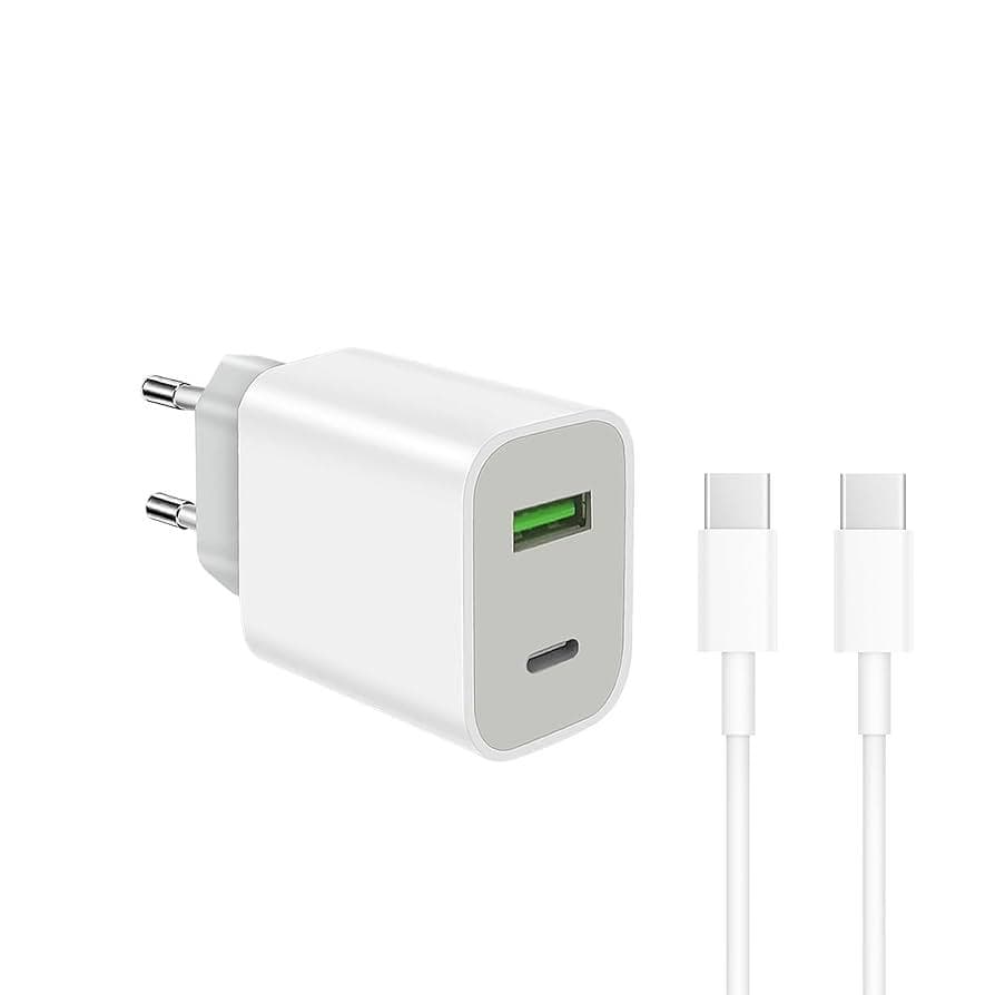 Câble et Prise Murale (USB-C + USB-C) 20W - WTK