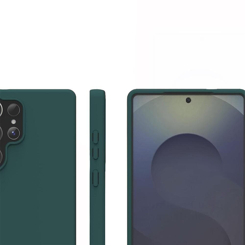 Coque Galaxy S25 Ultra et 2 écrans de protection - Silicone - Verte