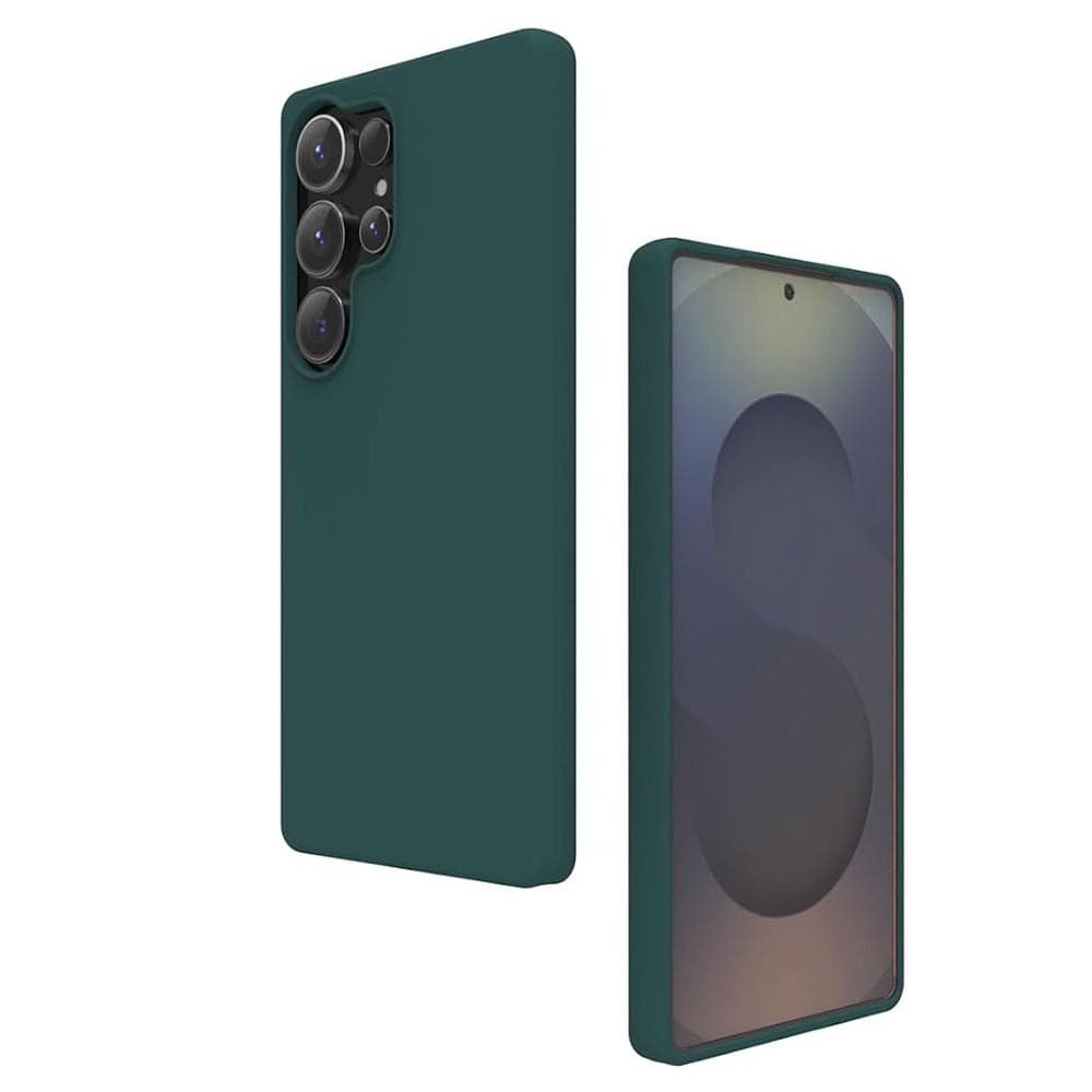 Coque Galaxy S25 Ultra et 2 écrans de protection - Silicone - Verte