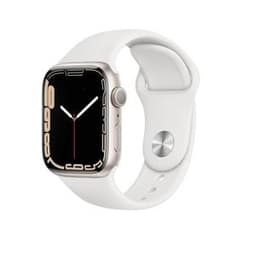 Apple Watch Series 7 (2021) GPS + Cellular 41 mm - Aluminium Lumière stellaire - Bracelet sport Blanc