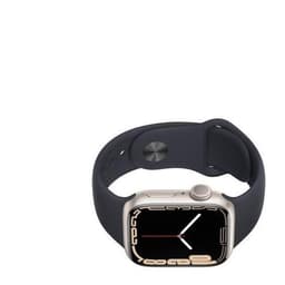 Apple Watch Series 7 (2021) GPS + Cellular 45 mm - Aluminium Lumière stellaire - Bracelet sport Noir
