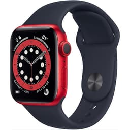 Apple Watch Series 9 (2023) GPS + Cellular 45 mm - Aluminium Rouge - Bracelet sport Noir