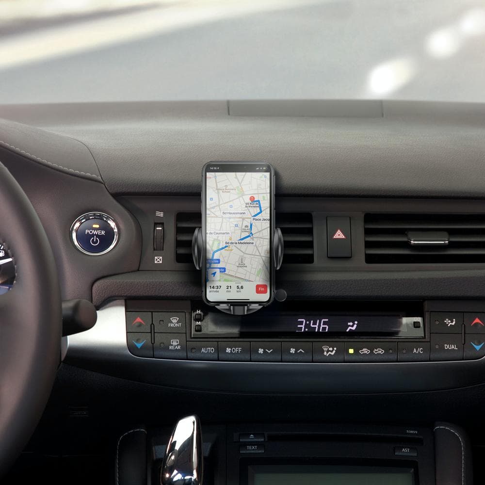 Stabilisateur Bigben Connected Support Voiture Ventilation Maintien clip ajustable Noir Bigben