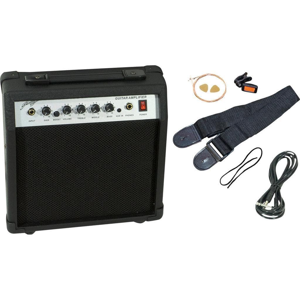 Instruments de musique Johnny Brooks Kit Guitare Semi-acoustique Avec Amplificateur