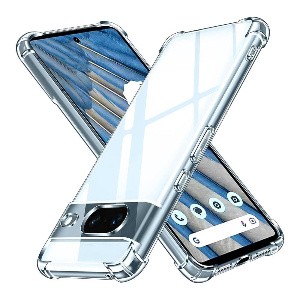Coque Google Pixel 8 et 2 écrans de protection - TPU - Transparent