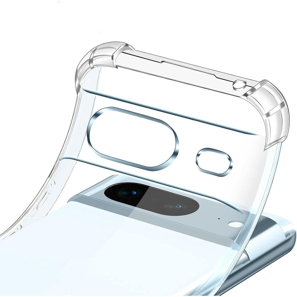 Coque Google Pixel 8 et 2 écrans de protection - TPU - Transparent