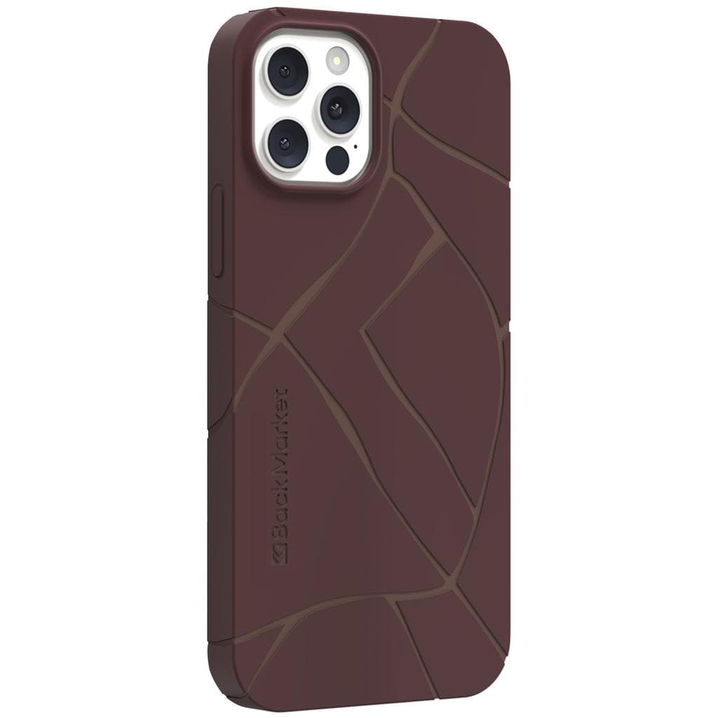 Coque Back Market iPhone 12/12 Pro et écran de protection - Plastique recyclé - Marron (Kintsugi)