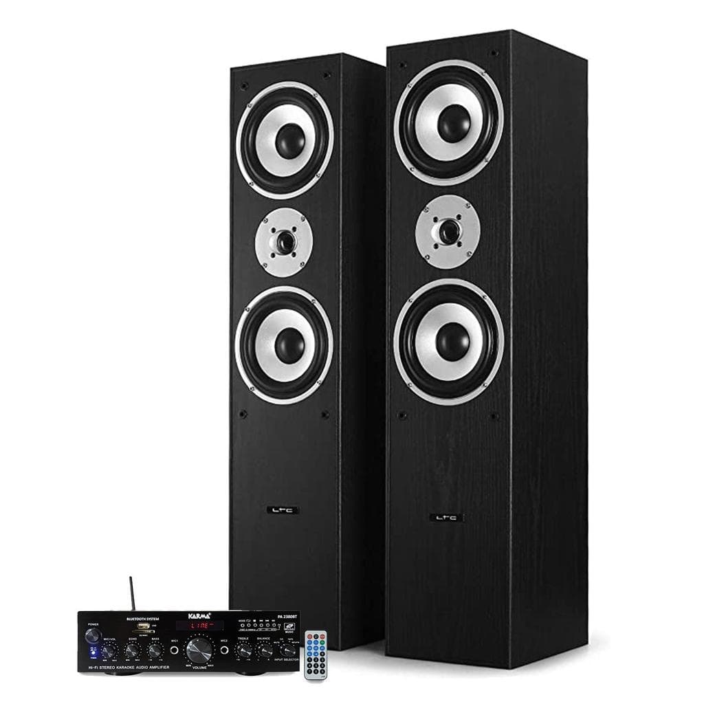 Enceinte Ltc Audio Pack Enceintes LTC L766-BK Noir Acoustiques Hifi/Home-Cinéma 1000W + Ampli stéréo 2x50W Ecran LCD - USB MP3 SD Bluetooth - FM -
