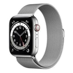 Apple Watch Series 6 (2020) GPS + Cellular 44 mm - Acier inoxydable Argent - Bracelet milanais Gris