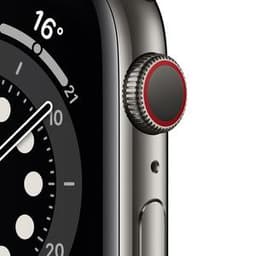 Apple Watch (Series 6) 2020 GPS + Cellular 40 mm - Acier inoxydable Graphite - Bracelet sport Noir