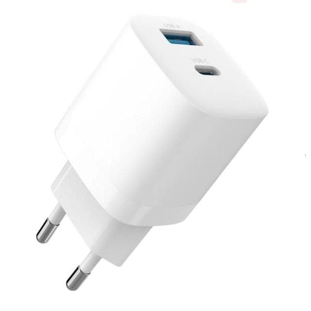 Câble et Prise Murale (USB-C + USB-C) 20W - WTK